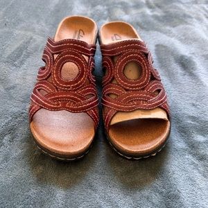 Clarks Sandals Red - New No Box Size 6.5 - Super Cute and comfortable.